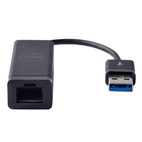 DELL 470-ABBT Netzwerkadapter USB zu RJ-45 – 1 Gbit/s, USB 3.2 Gen 1 (5 Gbit/s), für Dell PC/Laptop, Schwarz