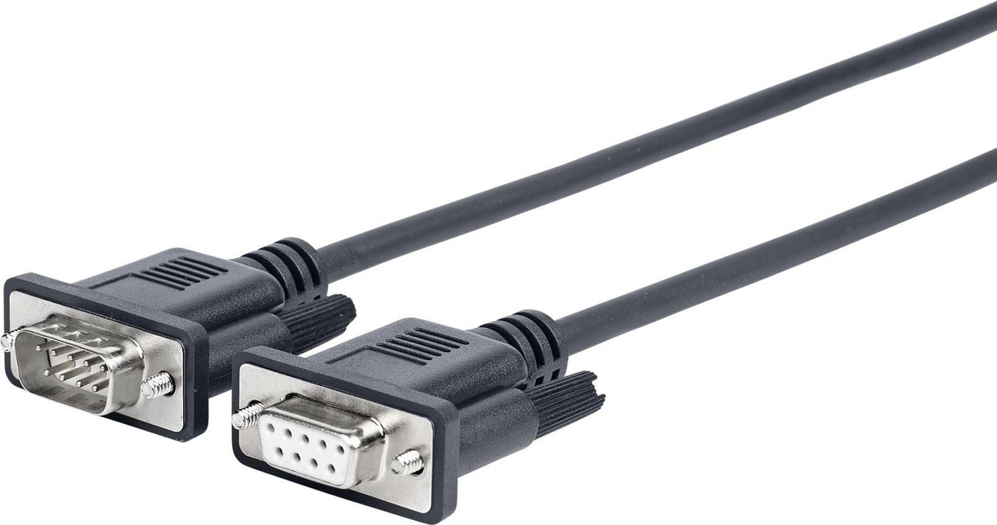 Vivolink PRORS1 RS-232 Kabel D-Sub 9 (männlich) zu D-Sub 9 (weiblich) – 1 m, geschirmt, Goldkontakte – Schwarz