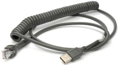 Datalogic USB-Kabel – USB-A – 2,4 m – spiralförmig – schwarz
