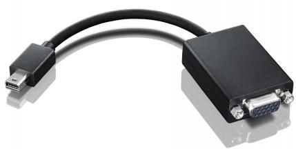 Lenovo 03X6402 Adapter Mini DisplayPort zu VGA – 1920 × 1200, 0,172 m, für ThinkPad X1, Schwarz