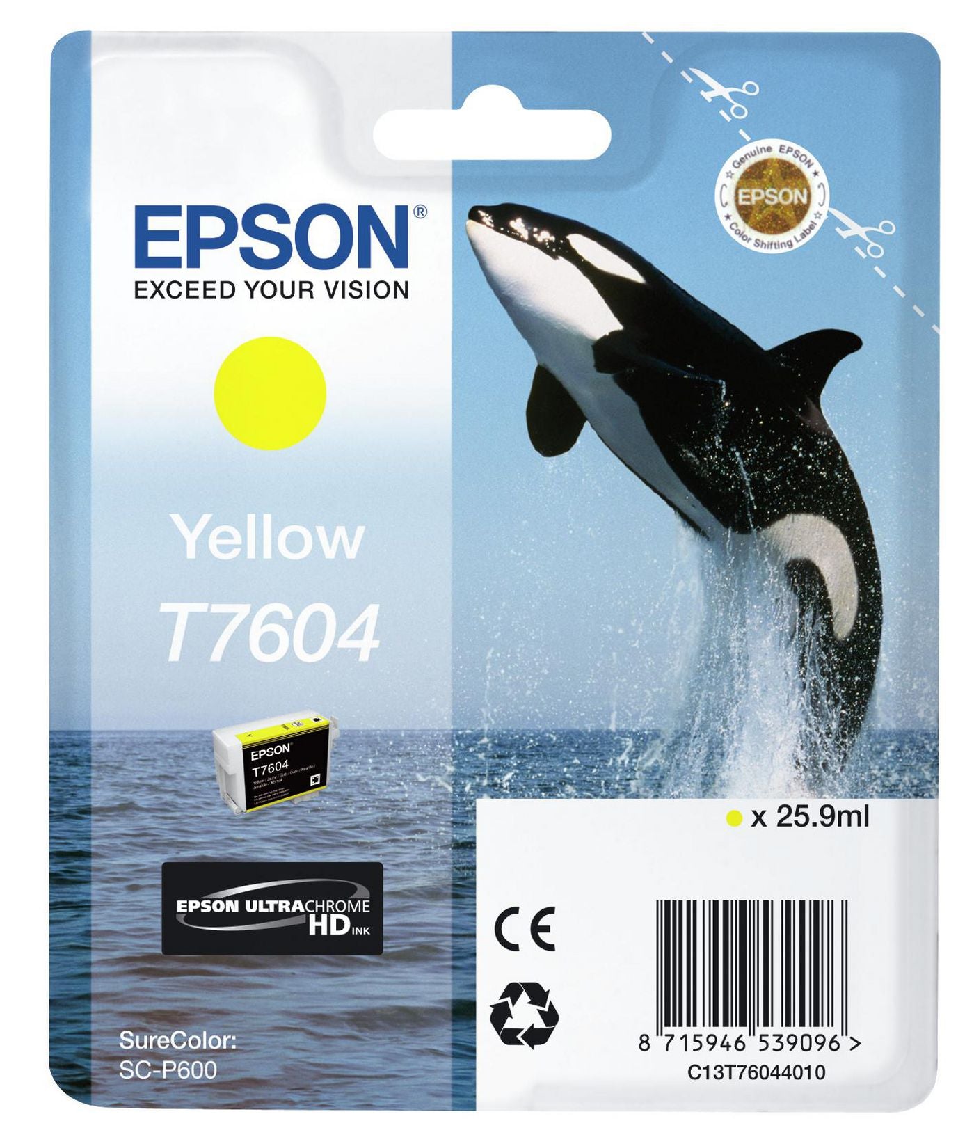 Epson Tintenpatrone T7604, Gelb, 25,9 ml