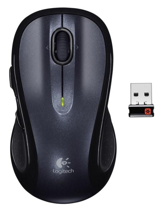 Logitech M510 Maus – kabellos, 2,4 GHz (USB-A), 5 Tasten, beidhändig, schwarz