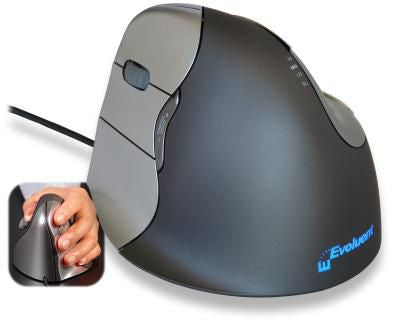 Evoluent Vertical Mouse4 Linkshändig – Vertikale Maus – Kabelgebunden (USB‑A), Schwarz