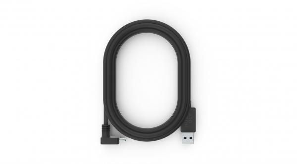 Huddly USB-A auf USB-C Kabel – USB 3.2 Gen 1 (5 Gbit/s) – 2 m – Abgewinkelt – Schwarz