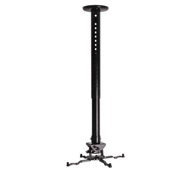 B-Tech BT899-AD – Beamer-Deckenhalterung, H 74,3–114,3 cm, 25 kg, schwenk-/neigbar, 360°, schwarz