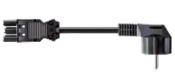 Bachmann GST18/3 Stromkabel – Schuko (CEE 7/4) – Wieland GST18/3, 4 m, gewinkelt, schwarz