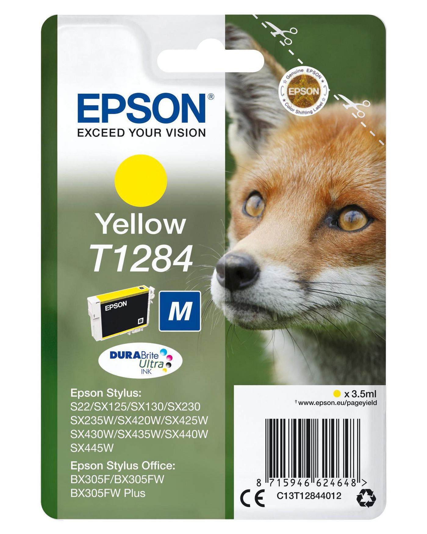 Epson Tintenpatrone T1284, Gelb, 225 Seiten – für Inkjet-/Multifunktionsgeräte