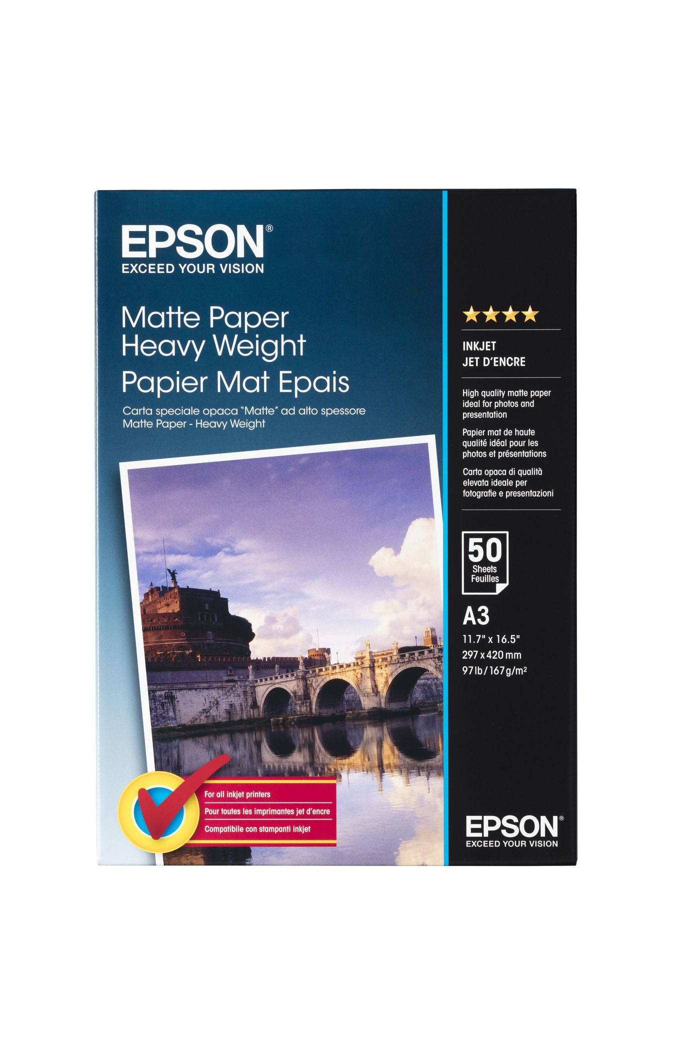 Epson Edelkarton Weiss – A3, 167 g/m²