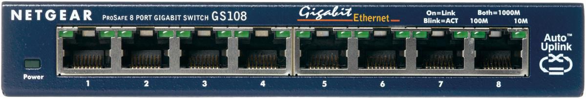NETGEAR GS108GE – Switch – 8×GbE, Blau