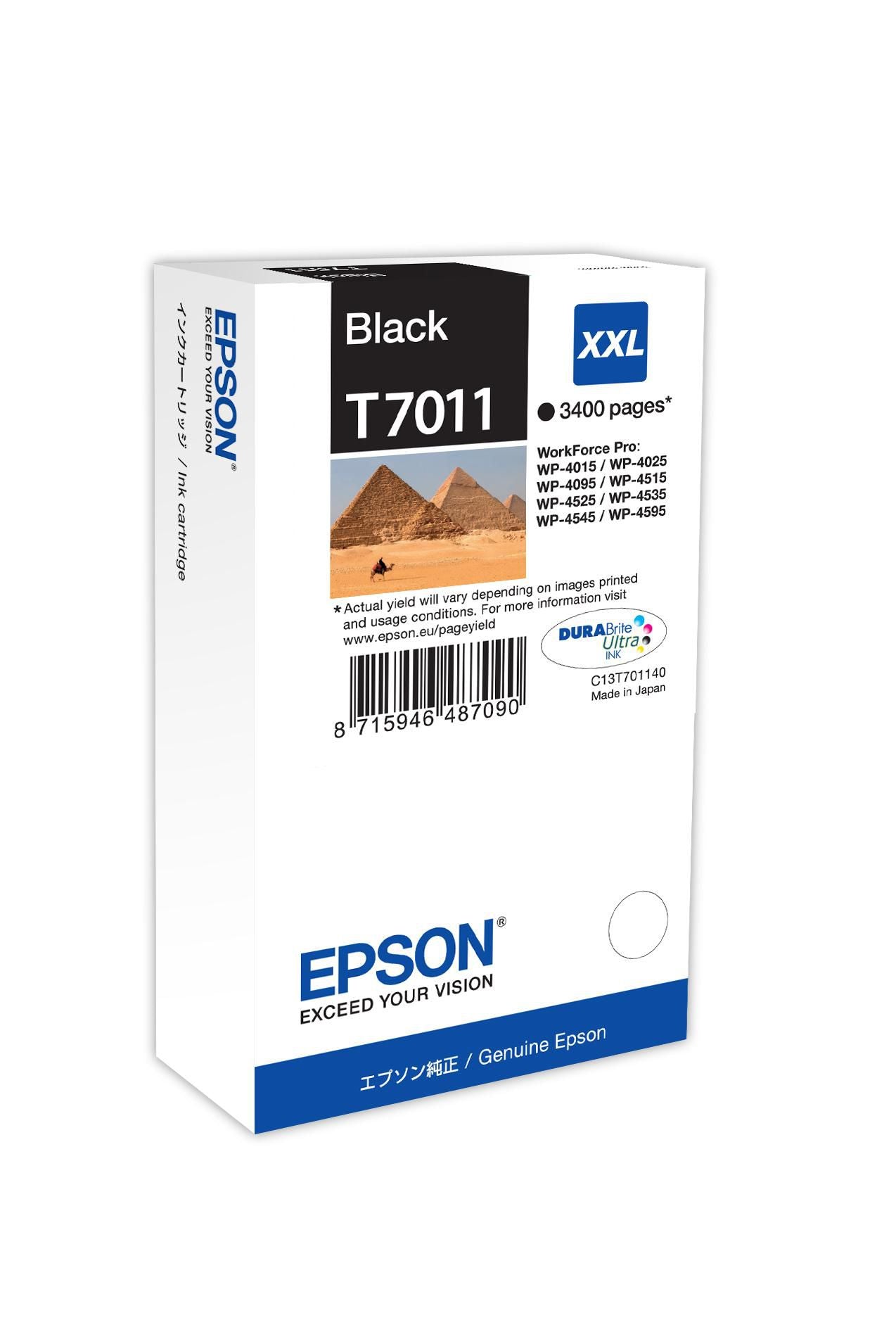 Epson Tintenpatrone T7011, Schwarz, 3'400 Seiten