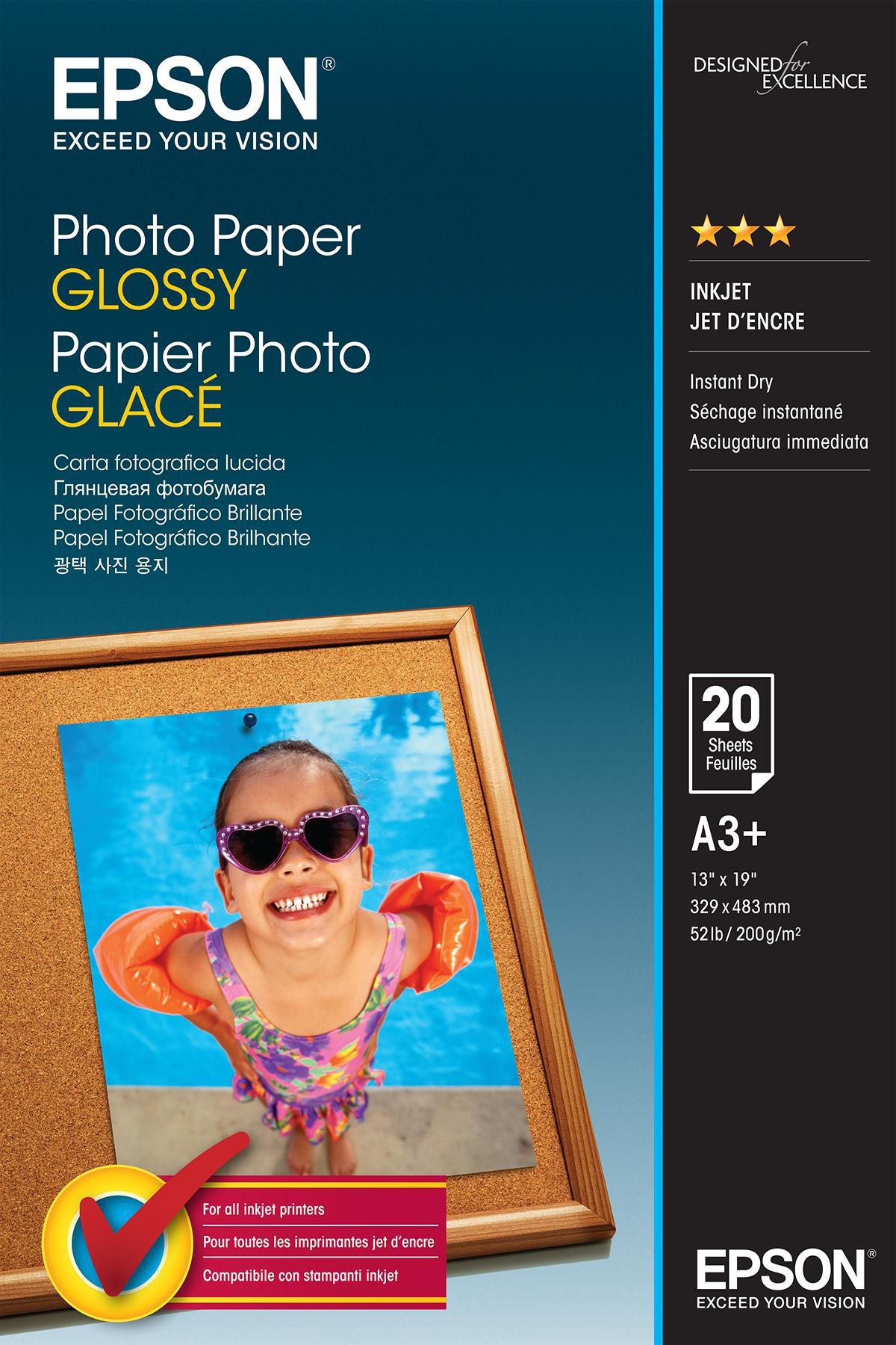 Epson Fotopapier – hochglänzend, A3+, 20 Blatt
