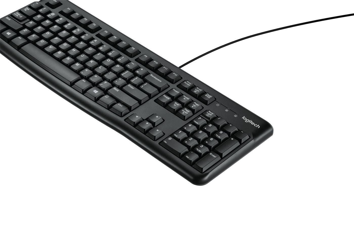 Logitech K120 – Tastatur, kabelgebunden (USB-A), US-Layout (EN), Schwarz