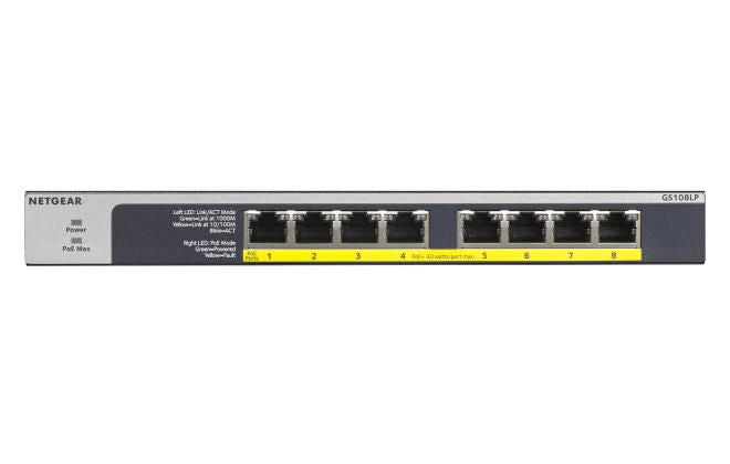 NETGEAR GS108LP – Switch – 8×GbE, PoE+ 60 W, 1U