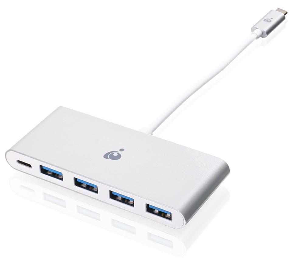 iogear GUH3C4PD USB-Hub – USB-C, 4× USB-A, für Windows/Mac