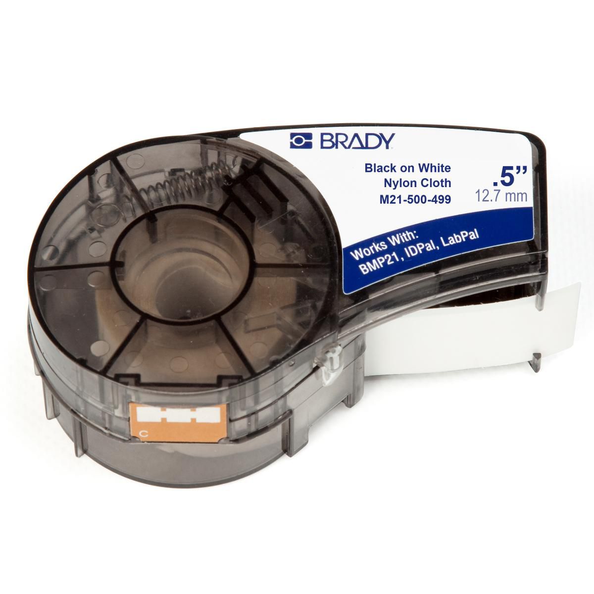 Brady Nylon-Industrieband – Schwarz auf Weiss – 12,7 mm × 4,88 m, Nylon, Matt – für Brady BMP21/M210/M211