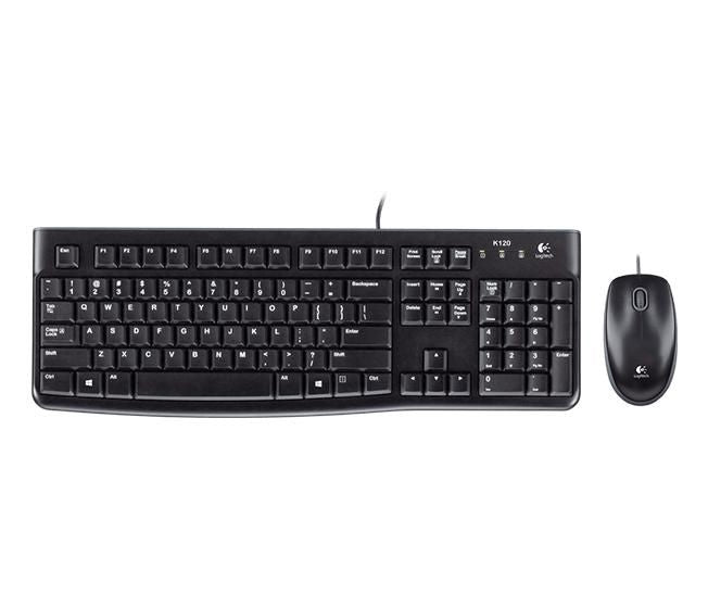 Logitech MK120 – Tastatur-Maus-Set 100% – kabelgebunden – USB – QWERTZ (DE) – auslaufsicher – schwarz