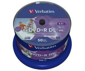 Verbatim DVD-R 8,5 GB – 8×, bedruckbar, 50er Spindel