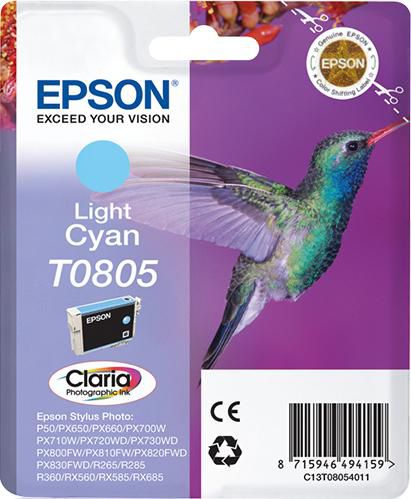Epson Tintenpatrone T0805, cyan, 350 Seiten