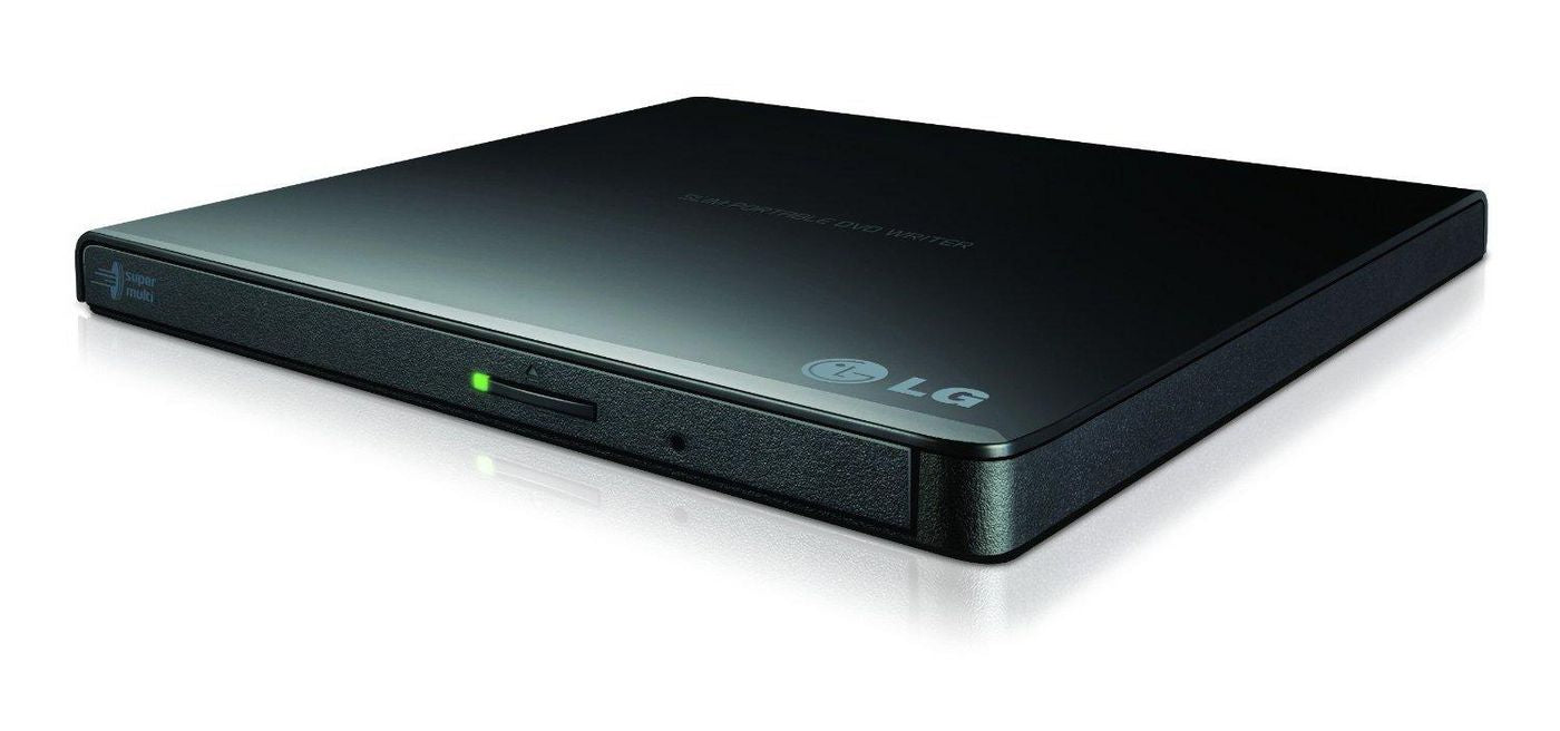 LG GP57EB40 – Externes DVD Super Multi DL Laufwerk, USB 2.0, Ablage, Schwarz, für Desktop/Laptop