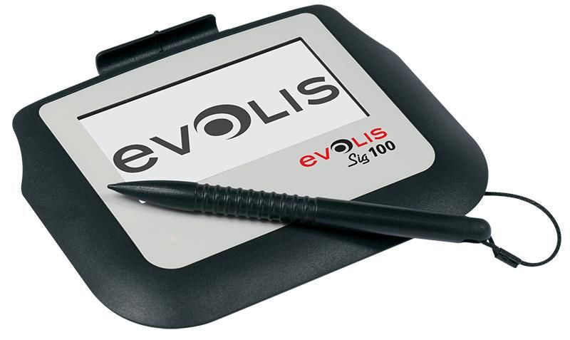 Evolis Sig100 – Kundendisplay, LCD, resistiver Touchscreen, 320 × 160 Pixel, USB, Weiss/Schwarz