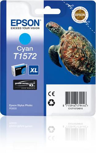 Epson Tintenpatrone T1572, cyan, 25,9 ml – für Tintenstrahldrucker und Multifunktionsgeräte