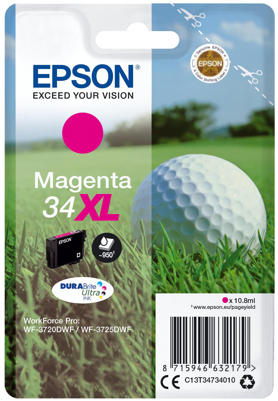Epson Tintenpatrone 34XL, Magenta, 950 Seiten