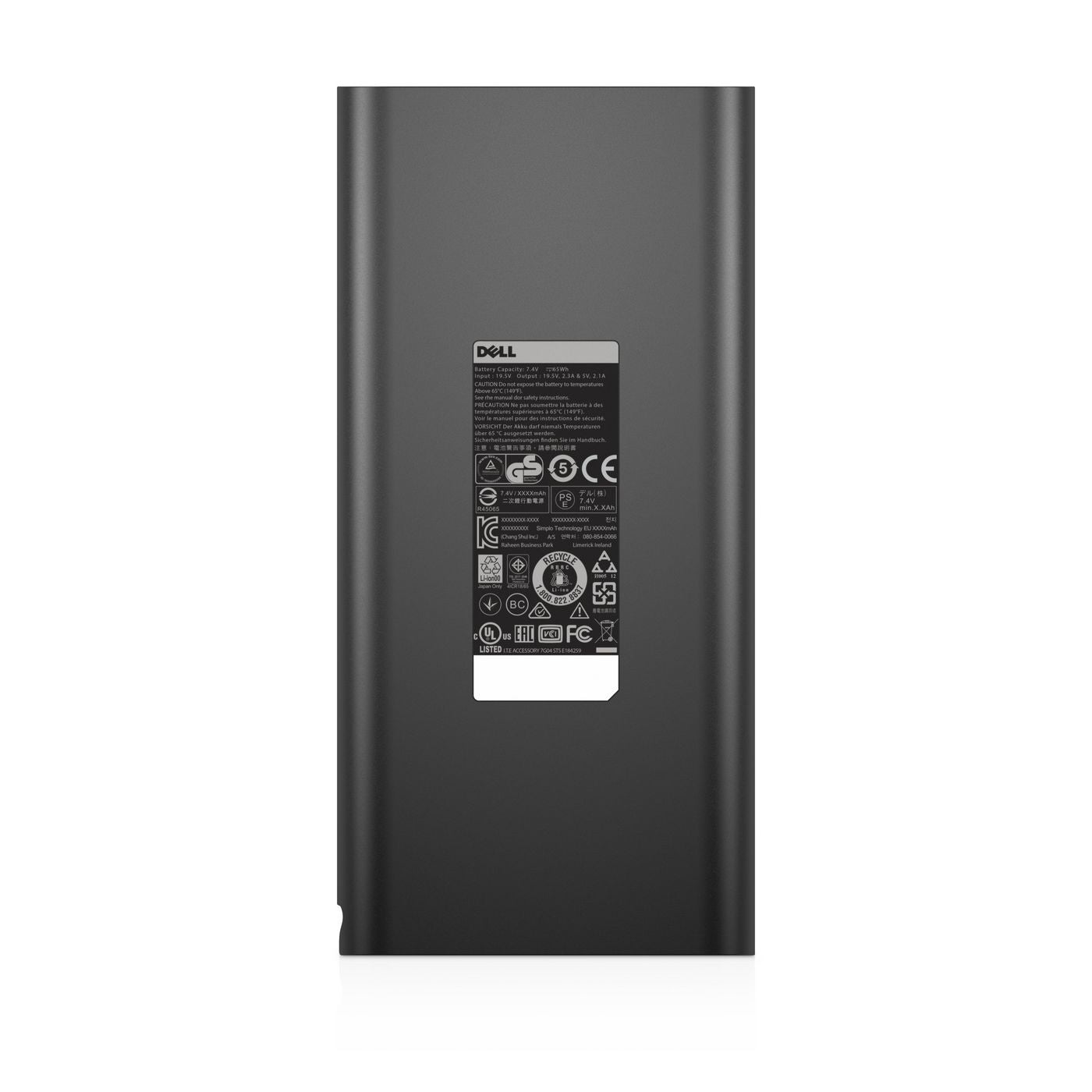 DELL Power Companion PW7015L Powerbank 18'000 mAh – 2× USB-A, schwarz
