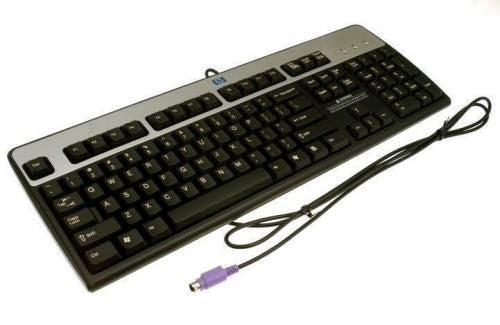 HP 04BASIC-NL – Tastatur – kabelgebunden – PS/2 – QWERTY (NL) – Schwarz/Silber