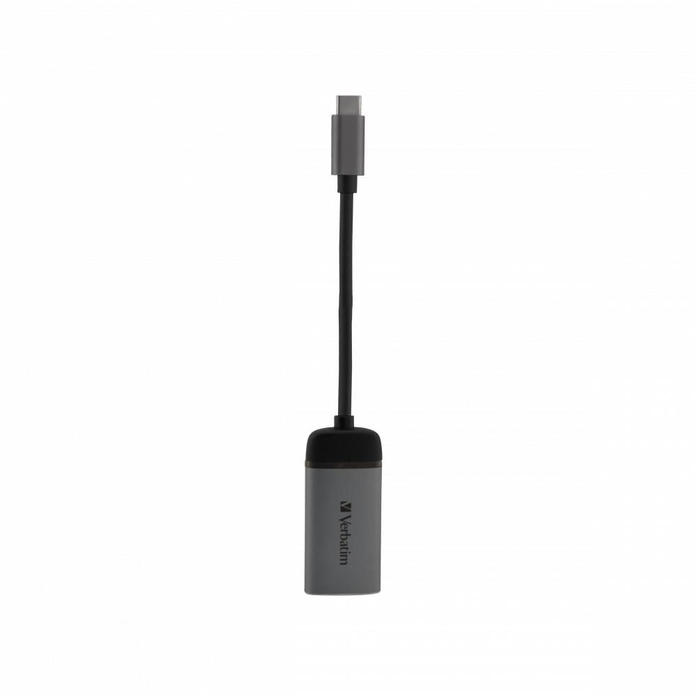 Verbatim USB-C auf HDMI Adapter USB 3.1 – 0,1 m – Schwarz/Silber – für Windows, Mac, Linux