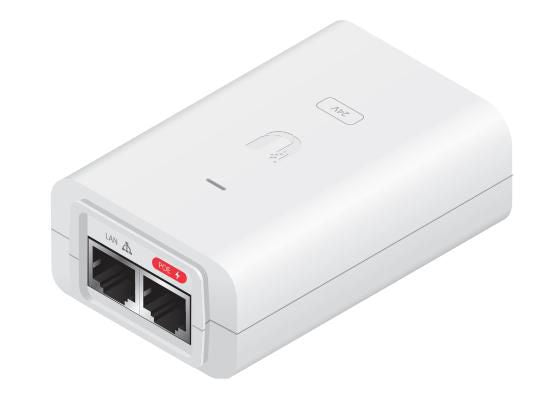 Ubiquiti POE-24-30W-G-WH PoE-Injektor 30 W – 24 V PoE, Gigabit Ethernet, RJ-45×2 – weiss