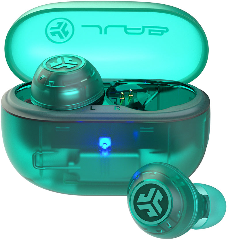 JLab Go Pop ANC TWS In-Ear – Stereo, ANC, mit Ladecase, Türkis, Transparent, BT 5.3