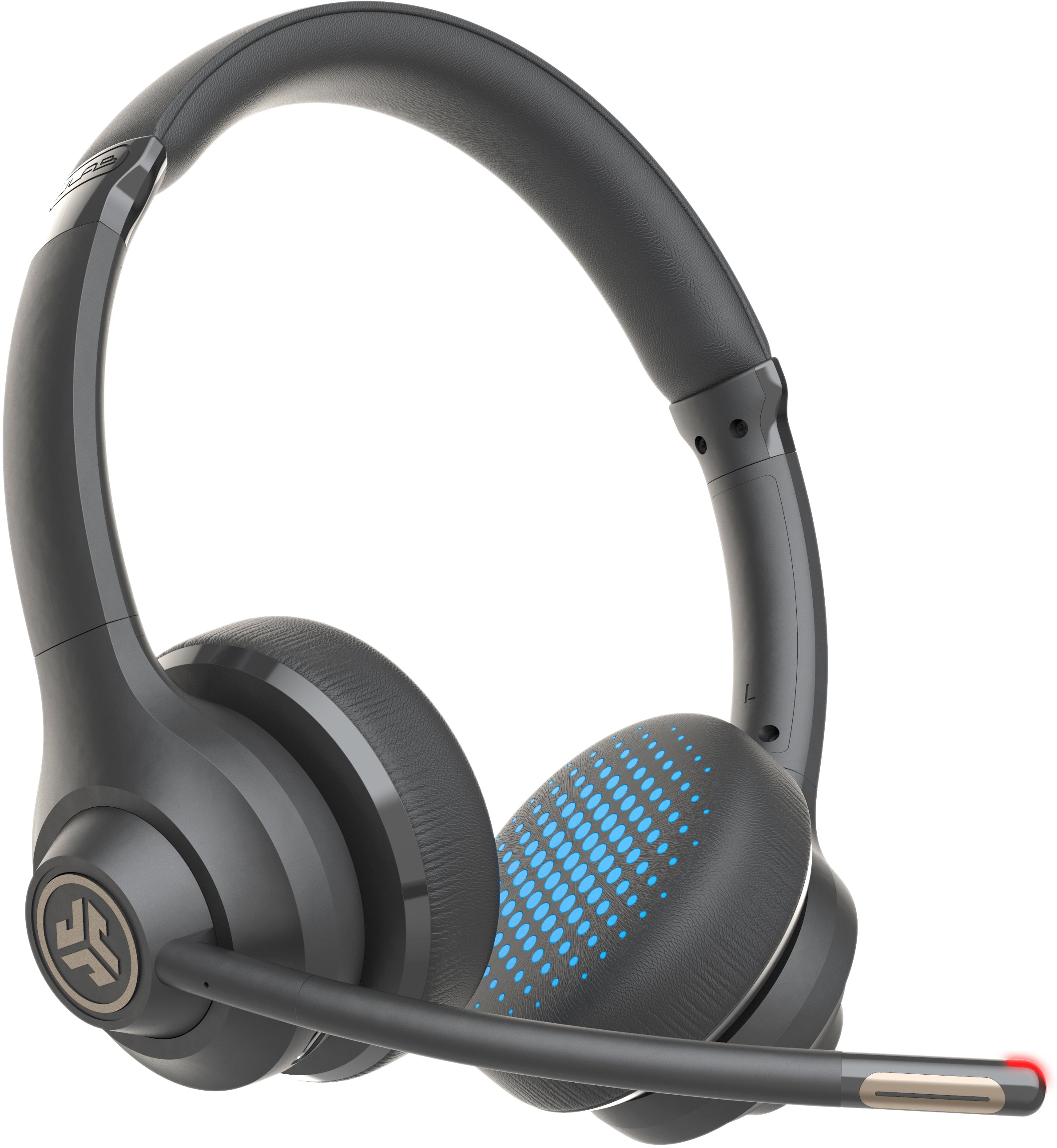 JLab Go Work Office-Headset – On-Ear, Stereo, Kabel + BT, Schwarz, BT 5.0