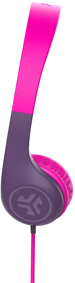 JLab JBuddies Pop Kinderkopfhörer – Over-Ear, Stereo, Kabel, 3,5 mm Klinke, 85 dB Lautstärke-Limit, Pink