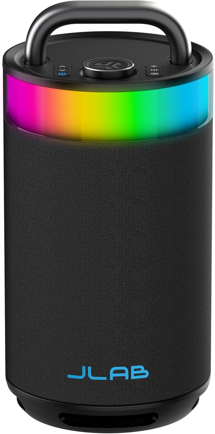 JLab Epic Party – Party-Lautsprecher – 100 W, RGB-Beleuchtung, IPX6, 16 h – Schwarz