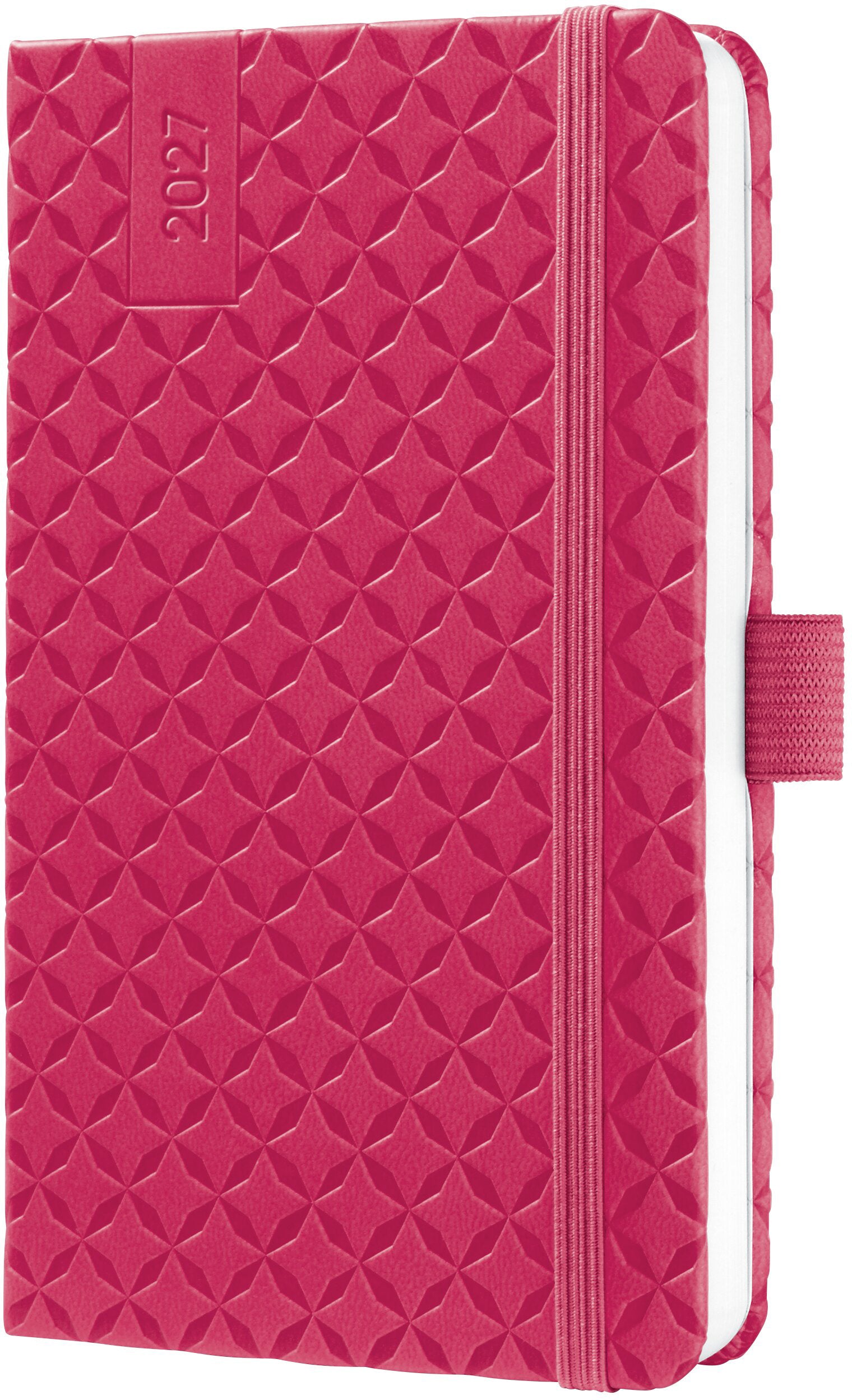 Jolie Flair – Wochenagenda 2027, 1 Woche/2 Seiten, A6, Hardcover, Fuchsia