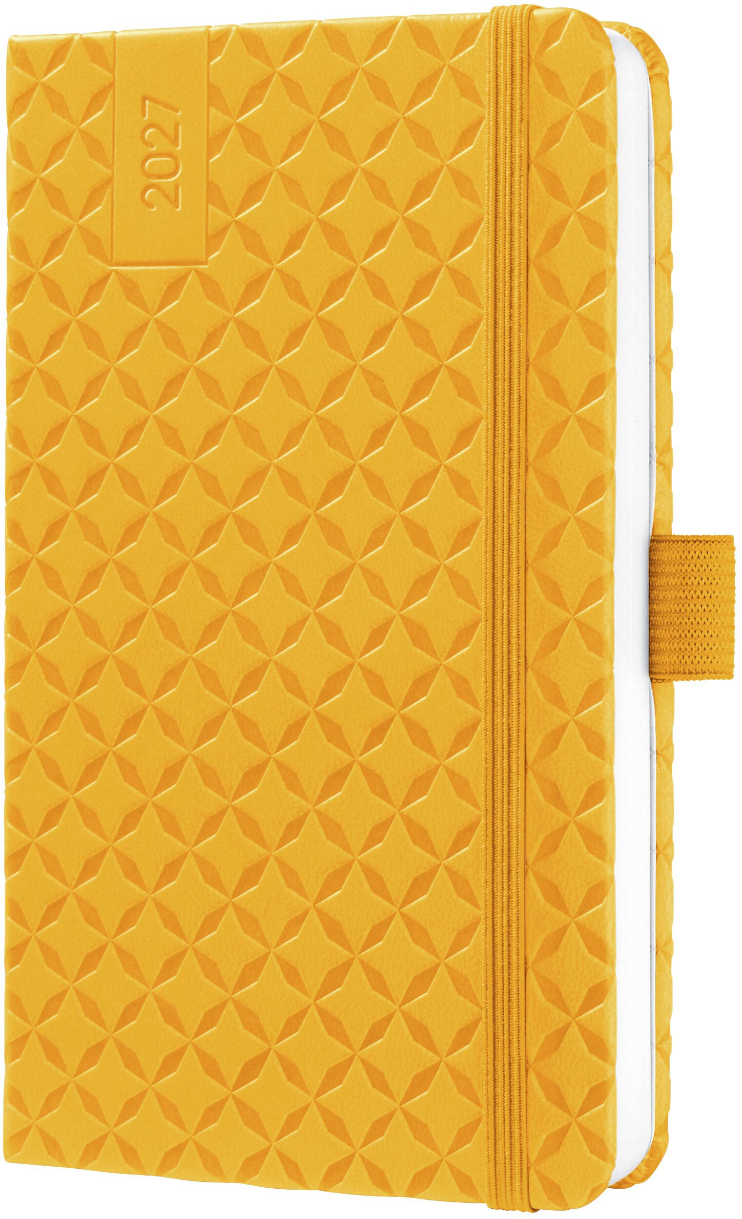 Jolie Flair – Wochenagenda 2027, 1 Woche/2 Seiten, A6, Hardcover, Mango Gelb