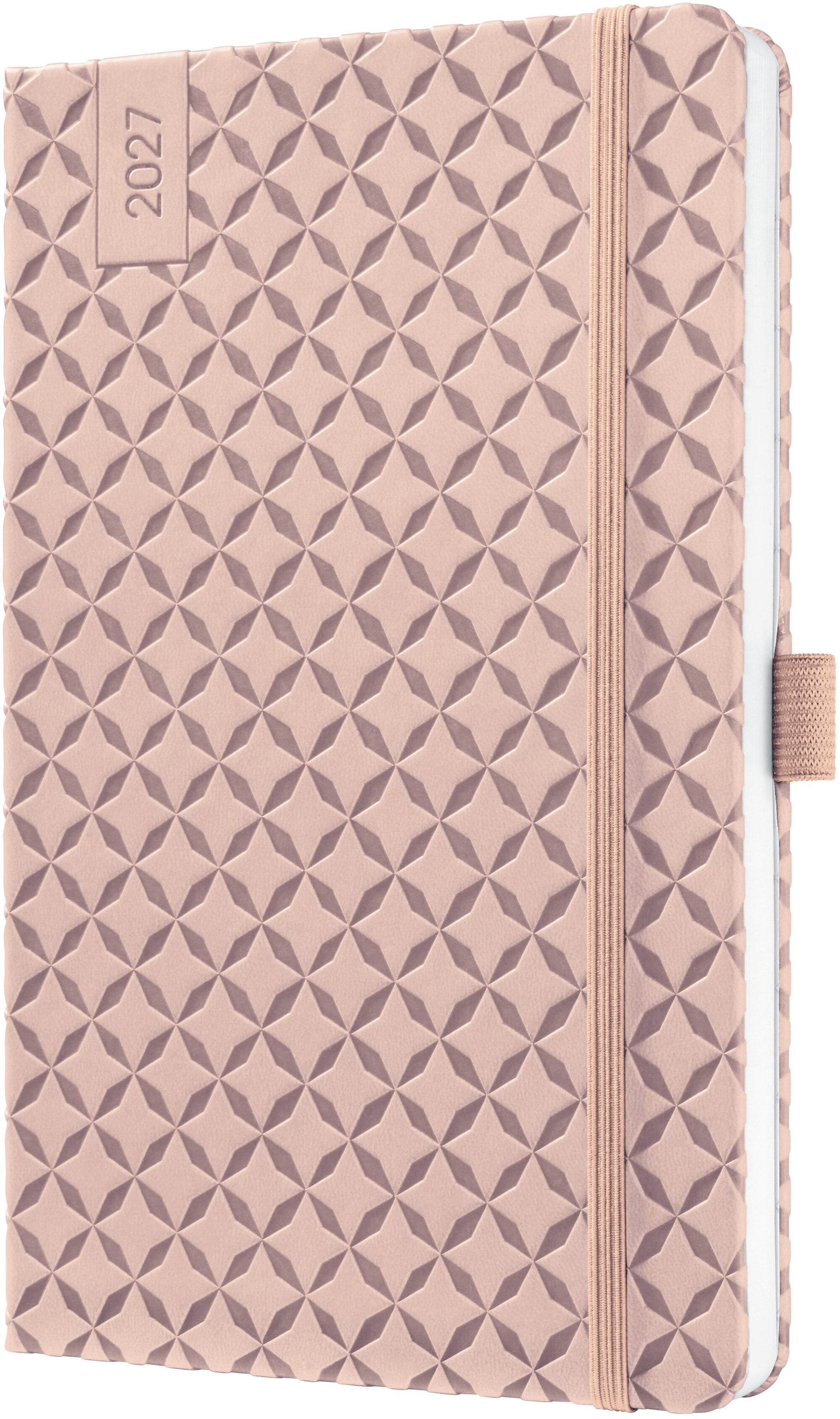 Jolie Flair 2027 – Wochenagenda, 1 Woche/2 Seiten, A5, Hardcover, Perlmuttrosa