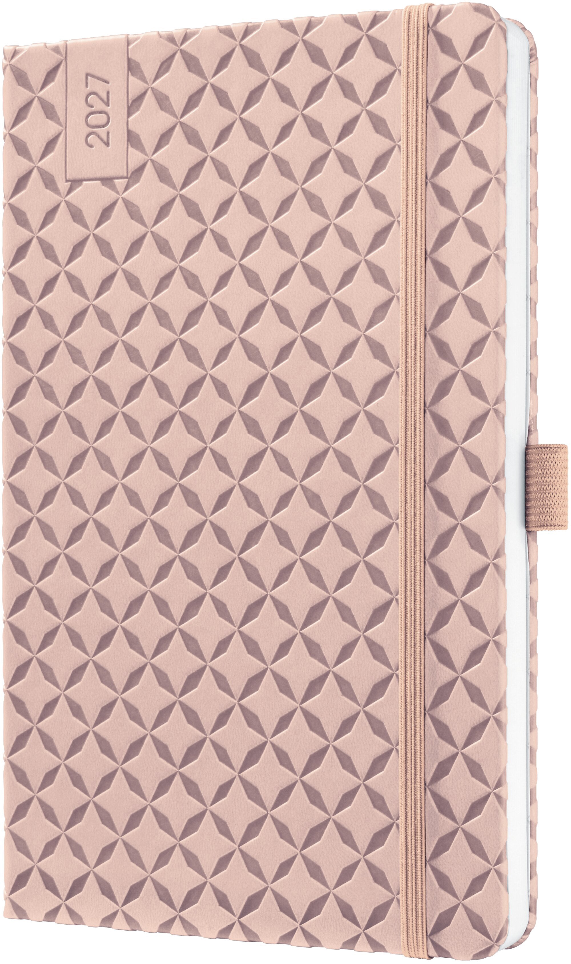 Jolie Flair 2027 – Wochenagenda, 1 Woche/2 Seiten, A5, Hardcover, Perlmuttrosa