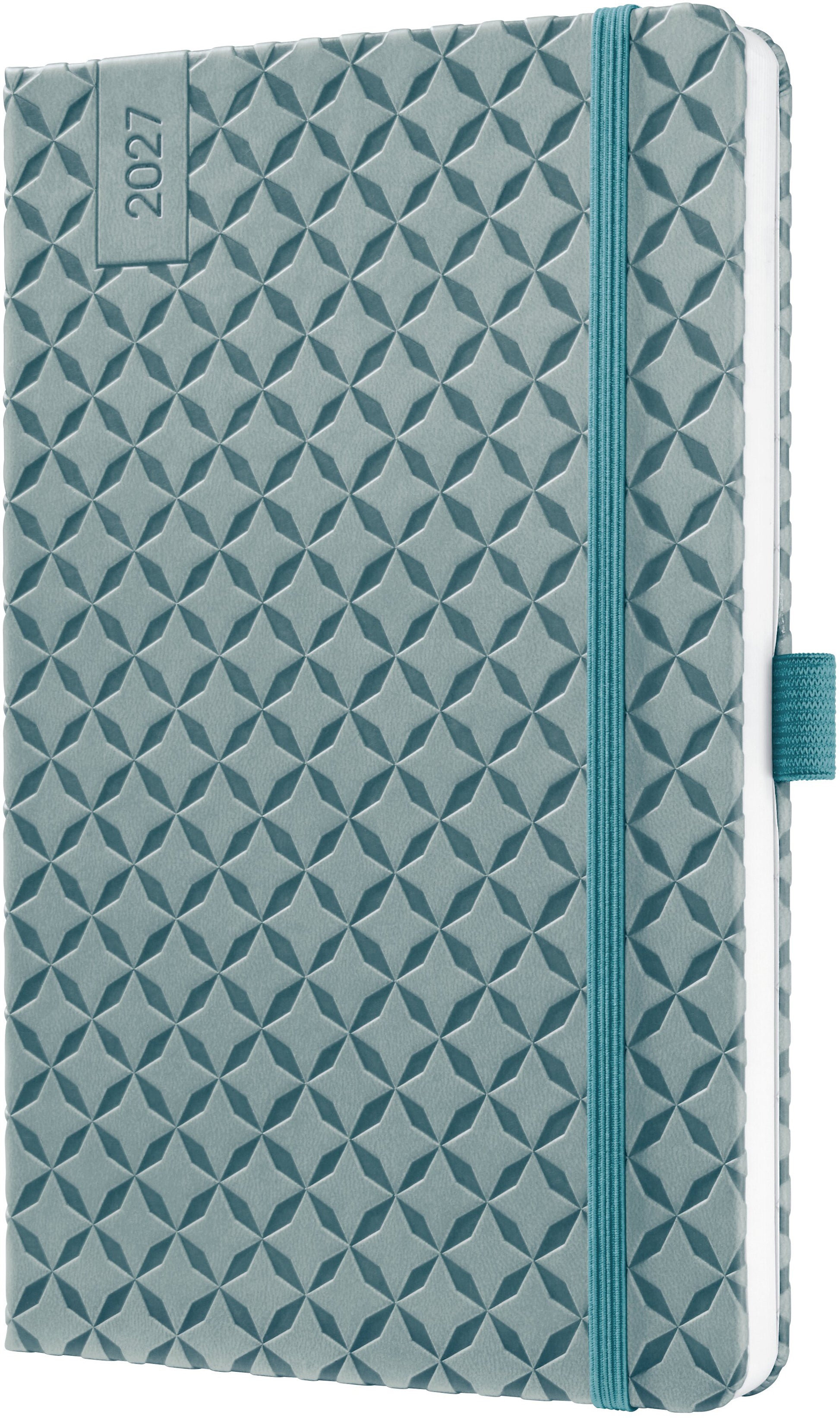 Jolie Flair 7J133 – Wochenagenda 2027, 1 Woche/2 Seiten, A5, Hardcover, mehrsprachig d/f/gb/nl, Ocean Blue