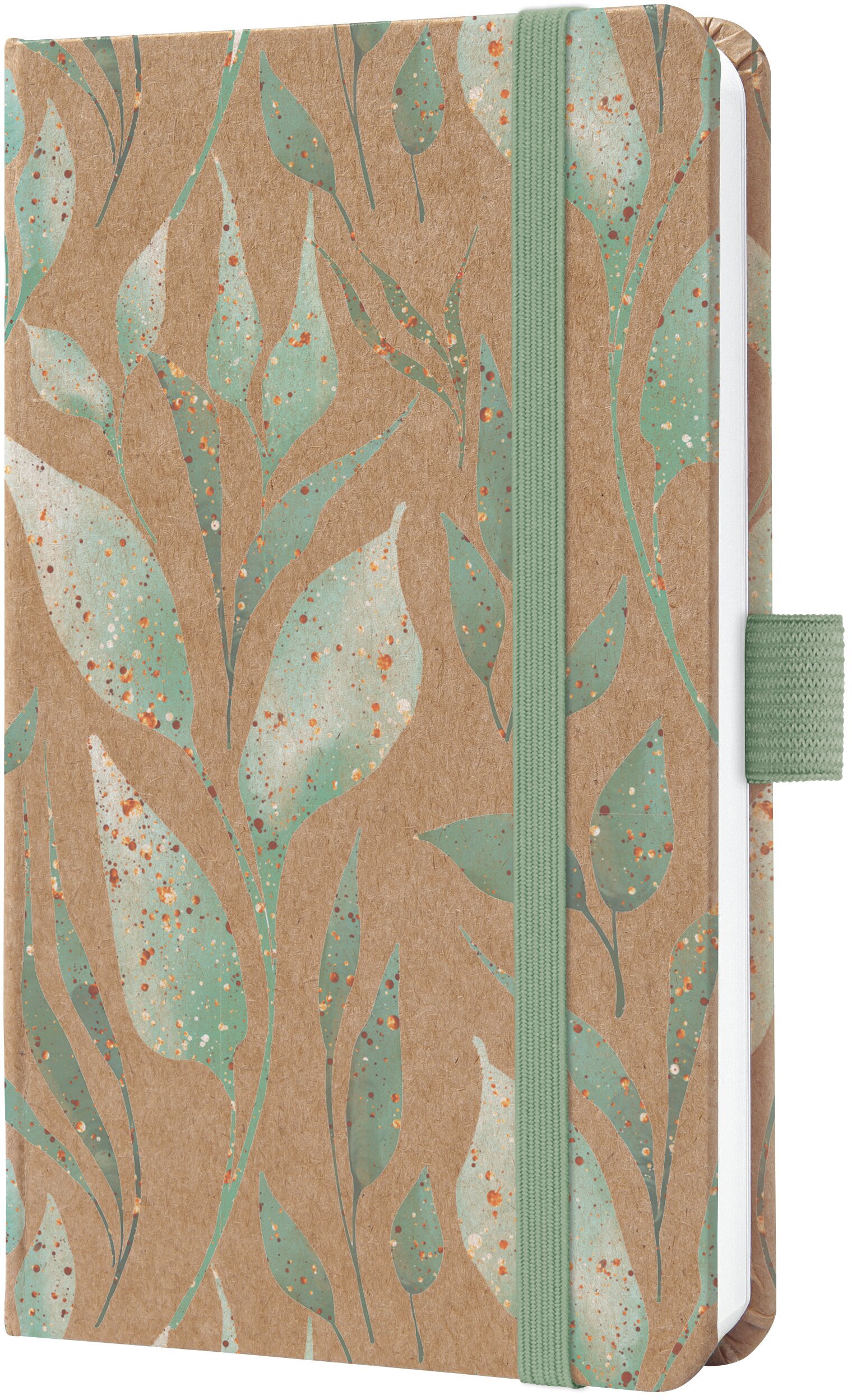 Jolie Pure – Wochenagenda 2027, 1 Woche/2 Seiten, 19,0 × 15,0 cm, Hardcover, Sparkle Leaves