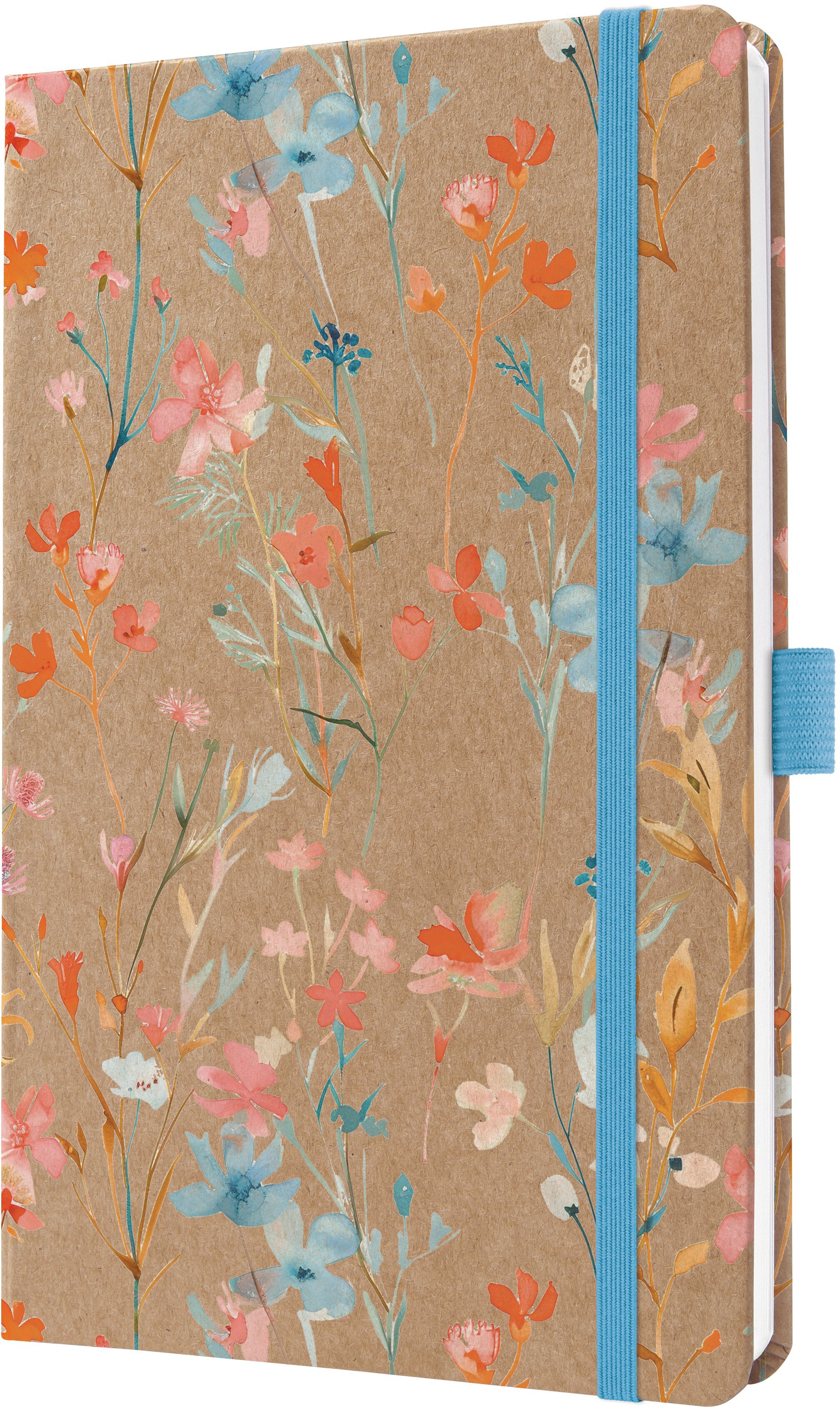 Jolie Pure – Wochenagenda 2027, 1 Woche/2 Seiten, A5, Hardcover, Blau Floral