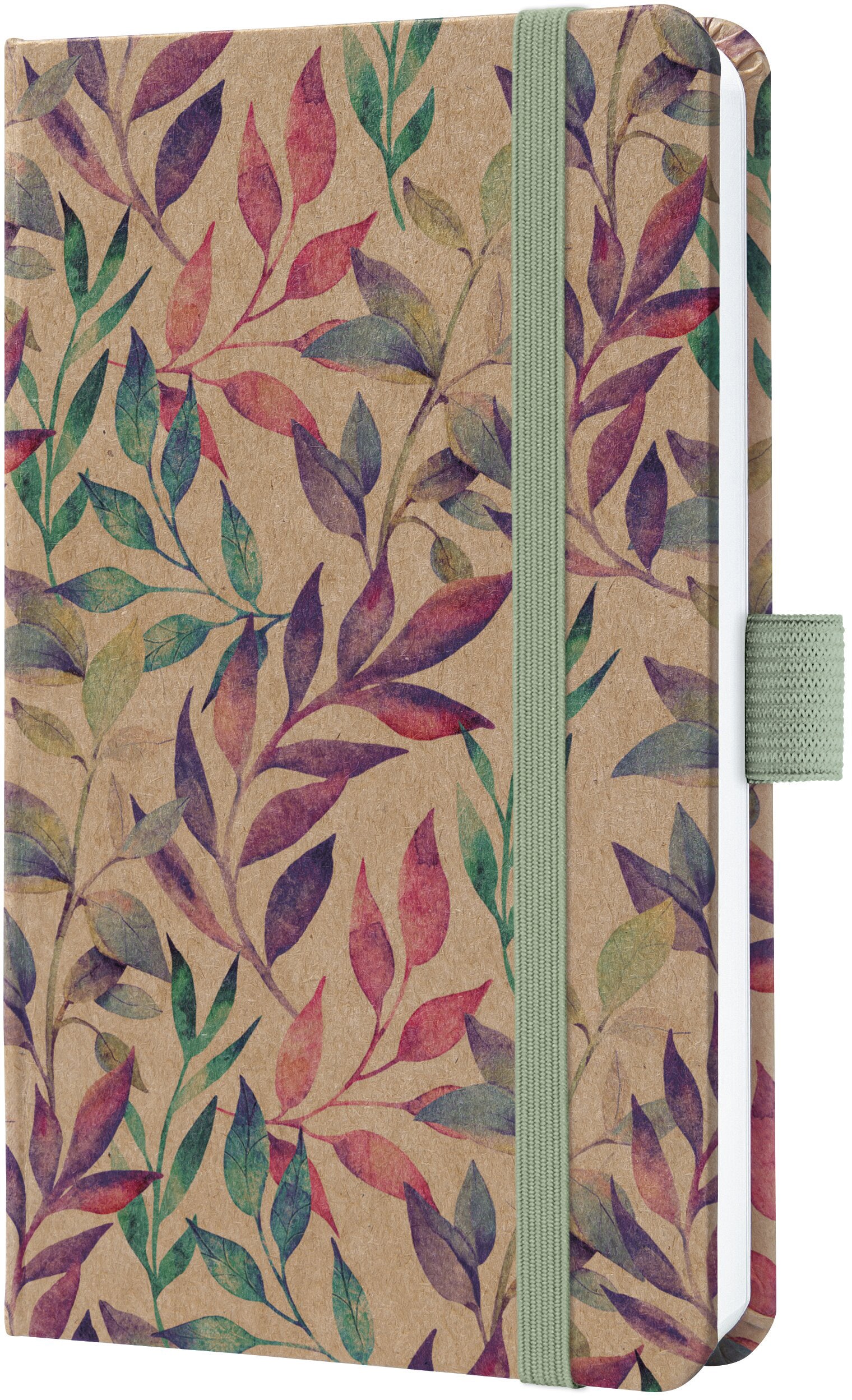 Jolie Pure – Wochenagenda 2027, 1 Woche/2 Seiten, A6, Hardcover, mehrsprachig DE/GB/FR/NL, Fairy Leaves
