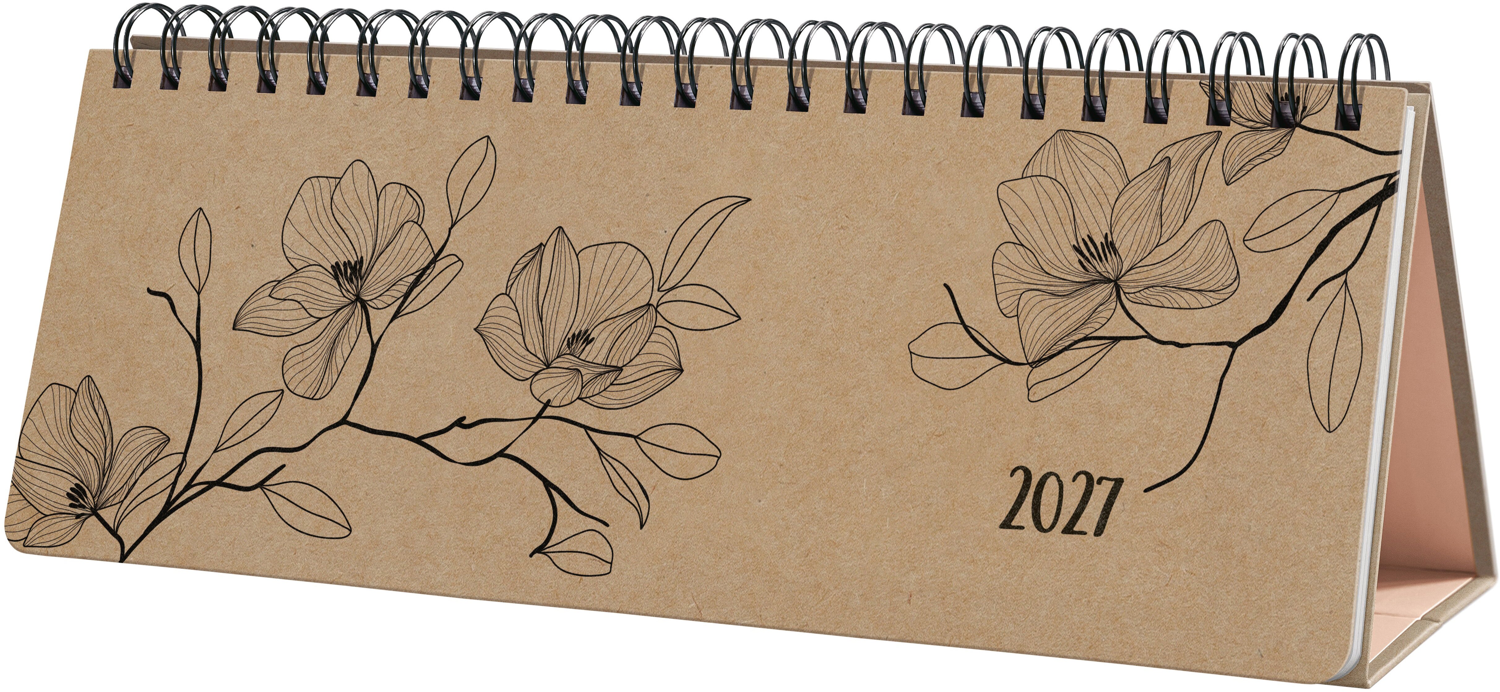 Jolie Pure – Tischkalender 2027, 1 Woche/2 Seiten, 30 × 15,4 cm, Hardcover