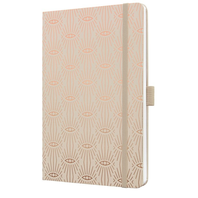 Jolie Notizbuch – A5 – liniert – 16 Blatt – perforiert, Gummiband, Stiftschlaufe – Mystic Sand