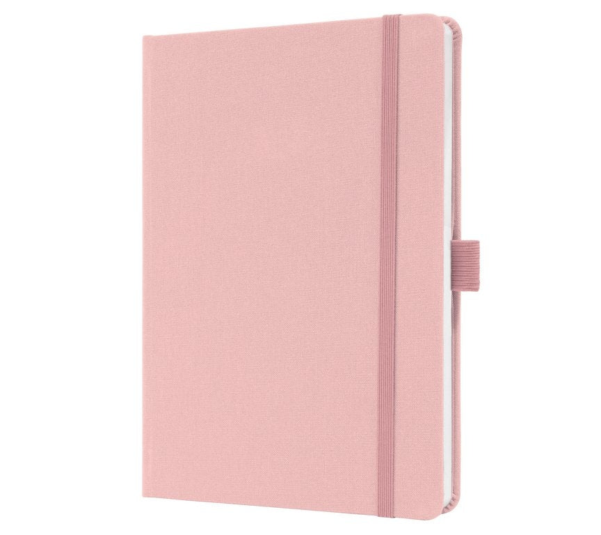 Jolie Notizbuch – A5 – liniert – Gummiband, Stiftschlaufe – soft Pink