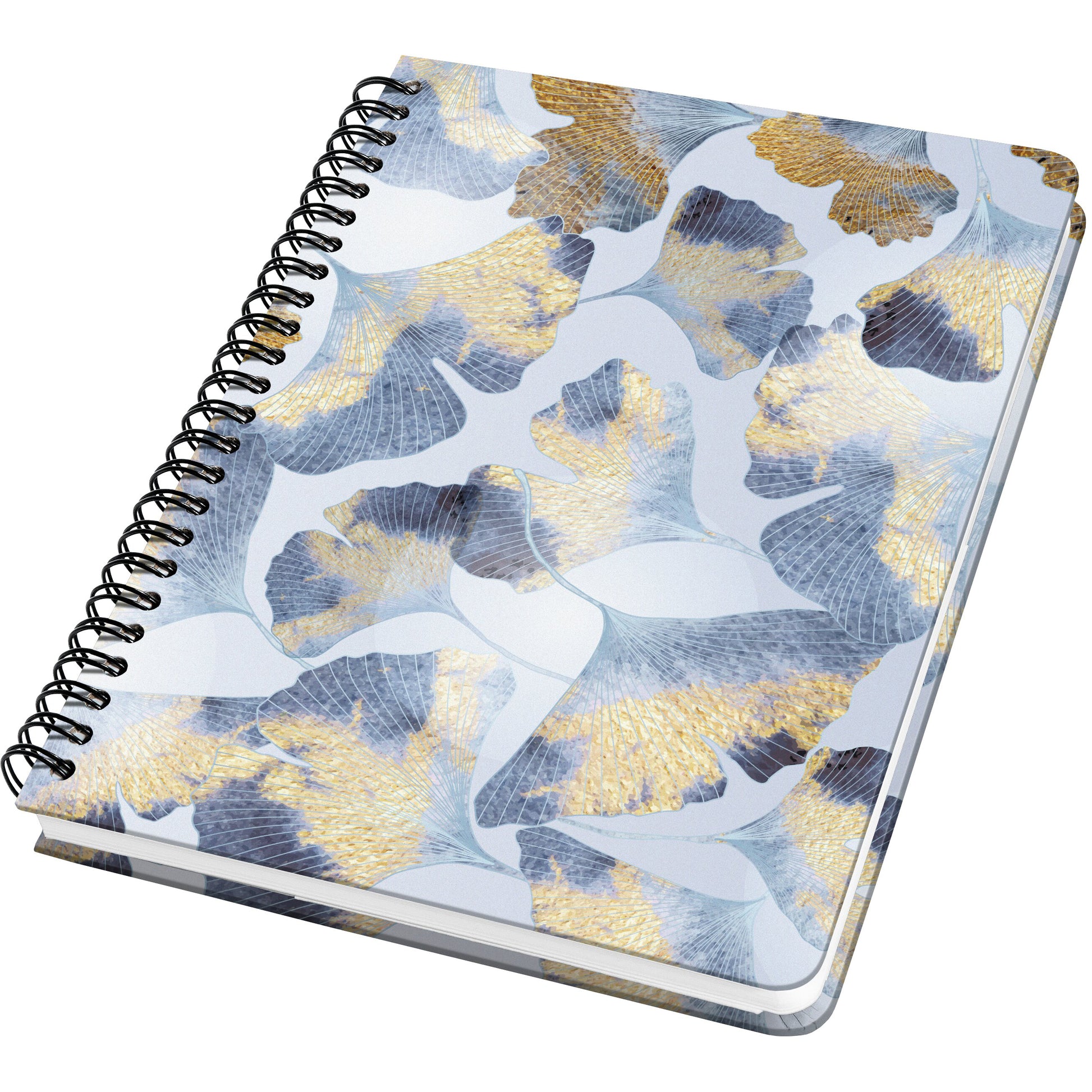 Jolie Spiralbuch – A5 – punktiert – 120 Seiten – 100 g/m² – Spiralbindung, perforiert – Hardcover – blau/gold