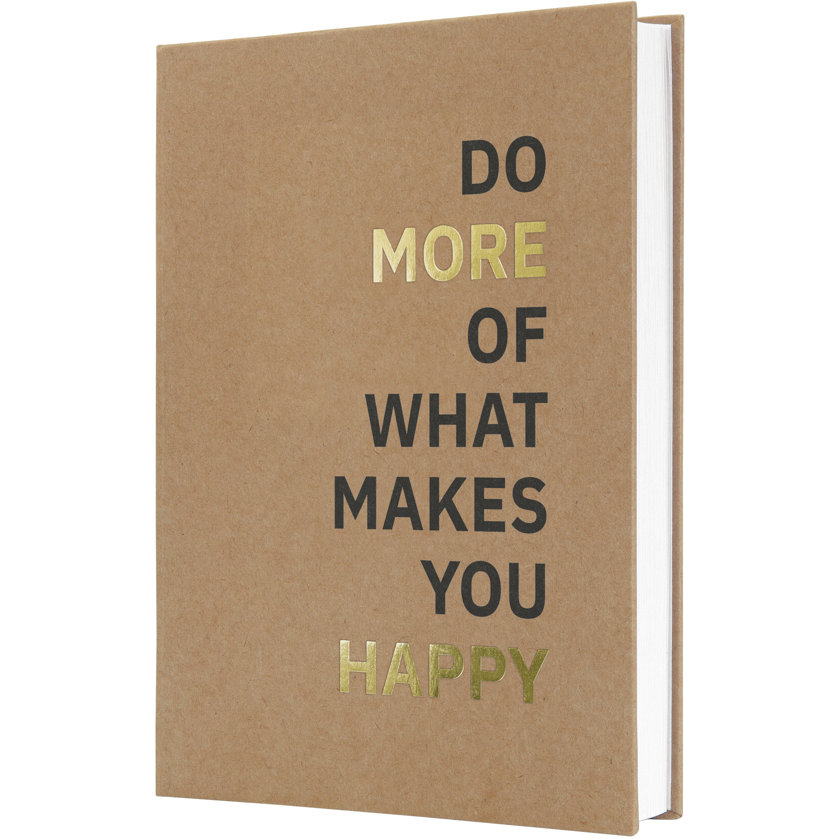 Jolie Pure Happiness Notizbuch – A5 – Liniert – 192 Seiten – Hardcover, Leseband – Braun