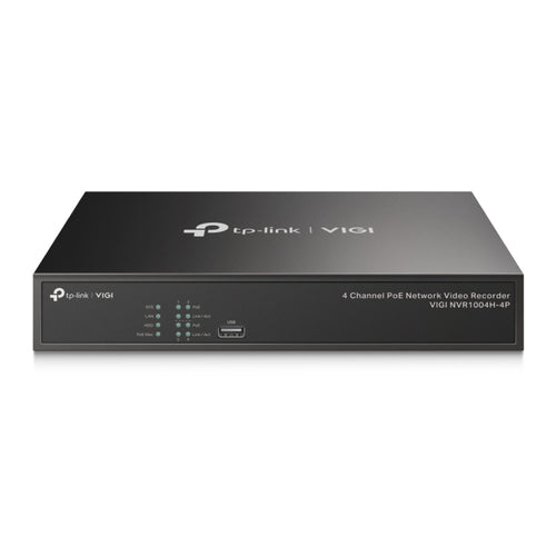 TP-Link VIGI NVR – 4 Kanäle, PoE+ 30 W, 4 PoE-Ports, für ONVIF