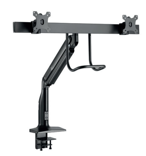 Hagor 8703 – Monitorarm, Dual, Tischklemme – bis 32", VESA 75 × 75/100 × 100 mm, 10 kg, schwarz