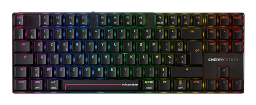 CHERRY Tastatur, kabellos (Bluetooth/2,4 GHz), FR-Layout (FR), TKL (ohne Ziffernblock) – für Windows & iOS